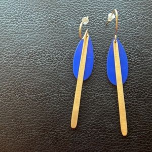 Mid-century modern MCM cobalt Palm Springs earrings